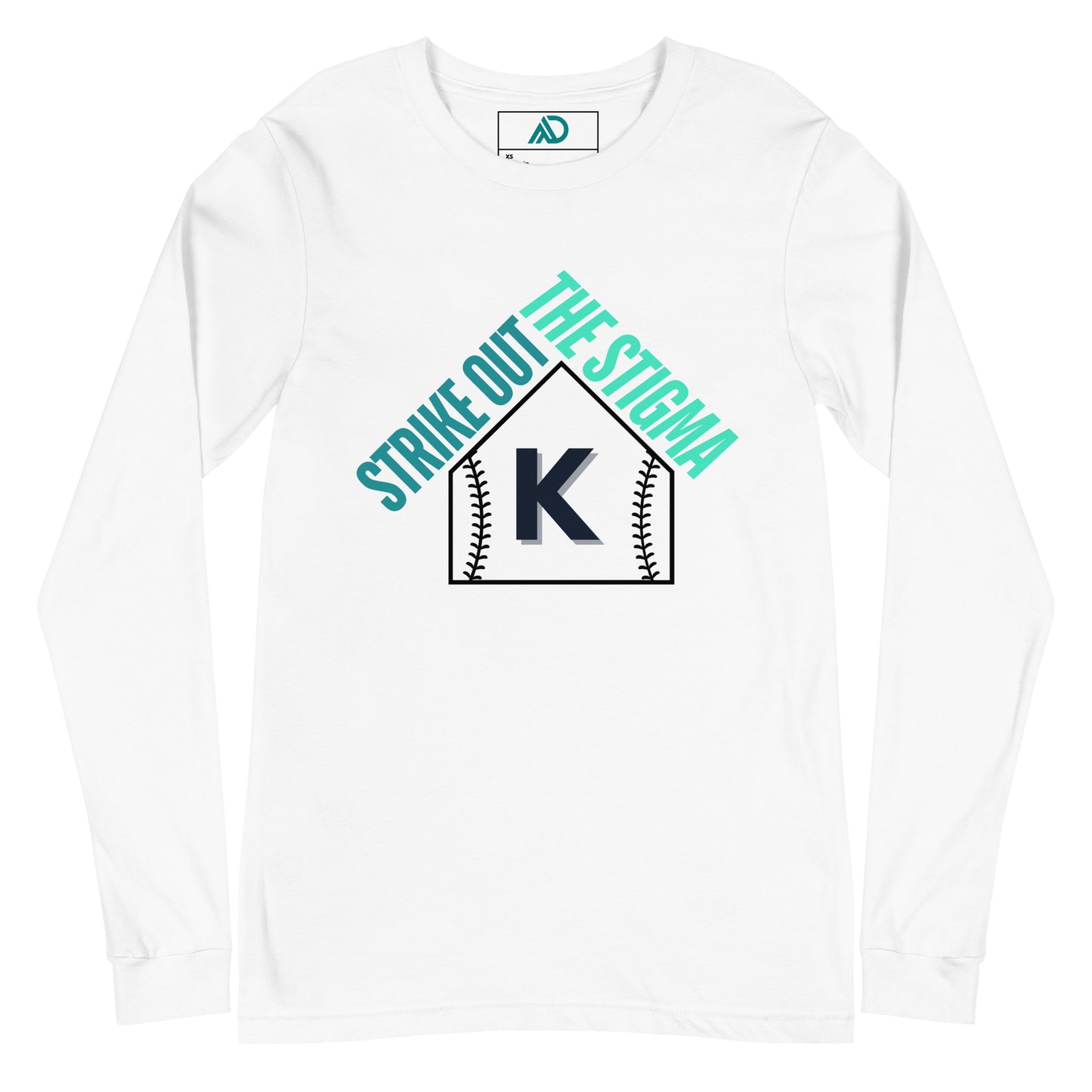 STRIKE OUT the Stigma White/Gray Unisex Long Sleeve Tee