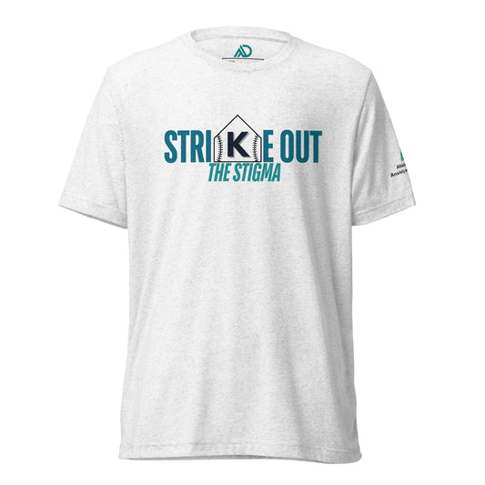 STRIKE OUT the Stigma White/Gray Short sleeve t-shirt (Horizontal)