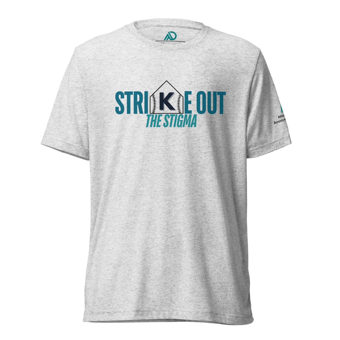 STRIKE OUT the Stigma White/Gray Short sleeve t-shirt (Horizontal)